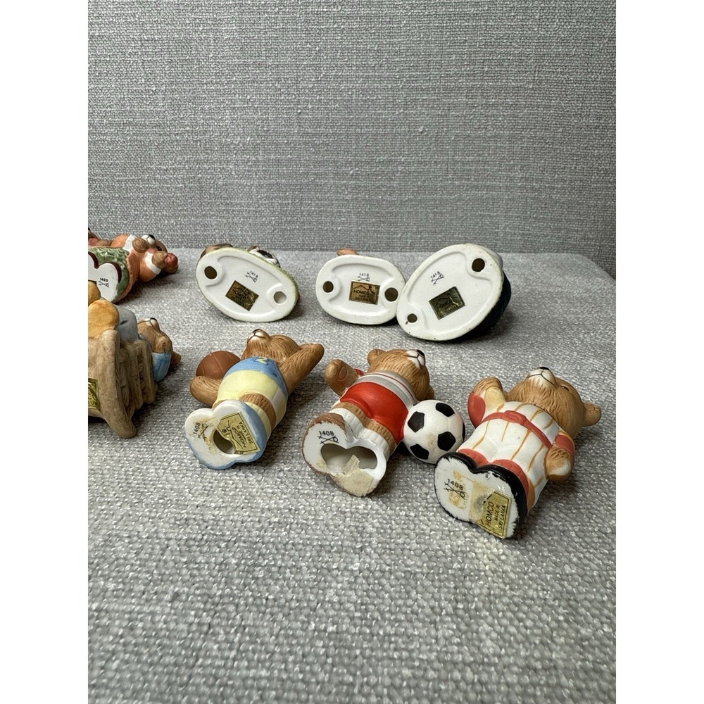 Homco Porcelain Teddy Bear Figurines 14 Piece Lot - Picture 9 of 11
